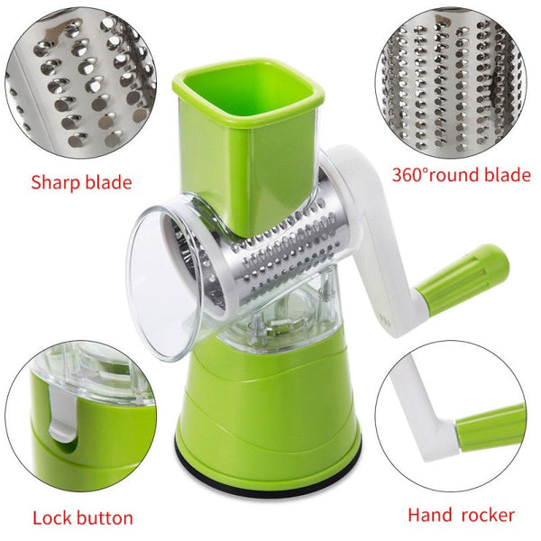 Manual Vegetable Cutter | Multifunctional Rotary Slicer | Random Colors