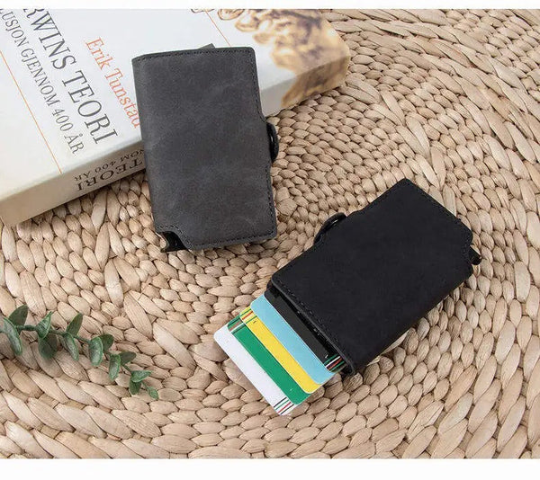 2-in-1 PU Leather Wallet with Pop-Up Card Holder